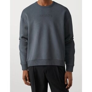 Hollister Crew Neck‎ Sweatshirt Mens Large Gray Relaxed Fit Pullover Tech Logo